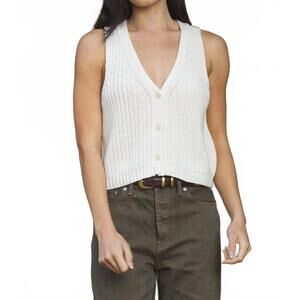 NEW STITCHES & STRIPES joey cotton vest in ivory